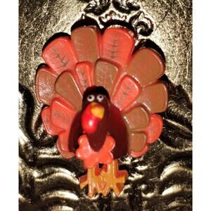 Rare 1974 Hallmark Turkey Brooch Pin – Vintage Thanksgiving Fall Harvest Jewelry